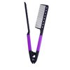 Herstyler Straightening Comb for Hair - Flat Iron Comb for Great Tresses - Hair Straightener Comb with A Grip - Keratin Comb for Knotty Hair - Hot Iron Comb to Smooth Hair - Trendy Set of 2 - Purple