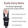 Crutcheze Crutch Bag (Updated Design) - Lightweight Pouch for Crutches with 3 Pockets - Tote Fits Adult & Youth Crutches - Accessories for Underarm Crutches (Black)
