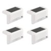 Solar Step Lights Outdoor Solar Powered Railing Lights 1 LED Fence Post Outdoor Stairs Lights for Outdoor Pathway Yard Patio Stairs Step Fences,White Lampshade,White,4 Pack
