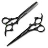 Black Dragon 6.0 inch Professional Dragon Handle 440C Salon Hair Cutting Scissor - Hairdressing Thinning Shears- Perfect for Barber and Home Use (Scissors set)