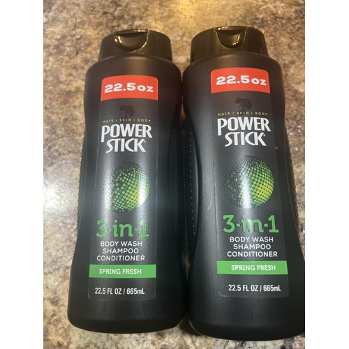 Generic Power stick 3in1 body wash shampoo conditioner spring fresh 22.5fl (1 set)