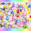DUFEIMOY Rainbow 50Pcs 3D Lollipop Nail Charms, Resin Macaron Candy Nail Accessories for Nail Art DIY and Decoration