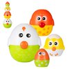 HIEMAO Easter Eggs Toys for Toddlers, Nesting Dolls & Stacking Eggs, 4 PCS Easter Basket Stuffers Chicken Matching Toys, Easter Toys Party Favor Toy Best Gift for Boys Girls Kids 1 2 3 4+