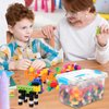 Jenaai 200 Pcs Math Cubes with Storage Container Counting Blocks Linking Cubes Connecting Cubes Math Manipulatives Educational Toy for Kids Age 4-8 Kindergarten STEM Activities Preschool(Blue)