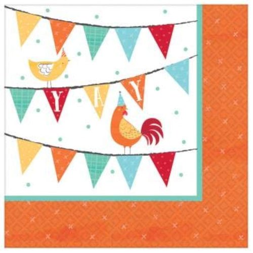 Barnyard Birthday Beverage Napkins (Pack of 36) - 5" x 5" - Adorable Multicolor Paper Napkins, Perfect for Kids' Parties & Festive Occasions