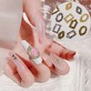 SILPECWEE 60pcs Retro Nail Charms Metal Punk Nail Jewels Engraved Nail Frame Charms for Nails 3D Nail Art Charms Flat-Back Nail Studs Nail Art Decoration for DIY Craft