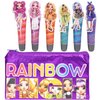 Townley Girl Rainbow High 7 Pcs Makeup Set with 6 Flavored and Swirled Lip Glosses & Bonus Bag for Girls Ages 6+ Perfect for Parties, Sleepovers and Makeovers