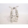 Generic Silver metal flower crystal hair claw clip bridal clip for medium fine hair