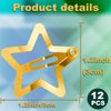 OIIKI 12PCS Golden Star Hair Accessories - Metal Non-Slip Snap Clips, Barrettes for Women, Girls (1.18in)
