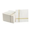 Fancy Gold Cocktail Napkins 100 PCS - 5x5 IN Gold Foil Lined Napkins 3ply Premium White and Gold Napkins for Dinner, Wedding, Holiday, Birthday - Disposable Paper Napkins with Gold Foil Trim Stripe