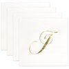 Gift Boutique 100 Gold Monogram Cocktail Napkins Letter J Disposable Paper Pack Elegant Metallic Golden Foil Hand Napkin for Powder Room Wedding Holiday Birthday Party Baby Shower Decorative Towels