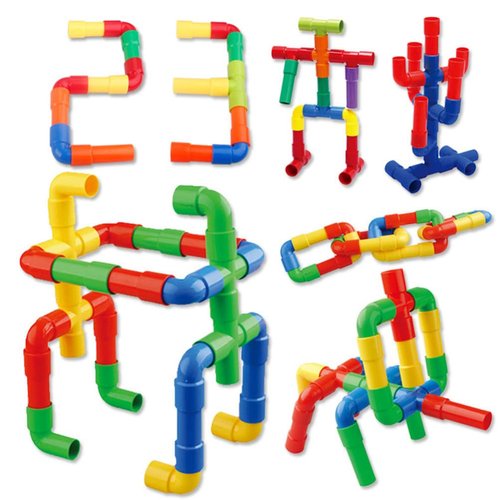 1 Set of STEM Building Blocks Toy,Tube Locks Construction Building Blocks Set Educational Pipe Tube Building Toy for Boys Girls Educational Learning Toys