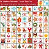 CHARLENT Christmas Temporary Tattoos for Kids - 74 Individually Sheets Christmas Tattoos for Kids Christmas Xmas Party Favors, Stocking Stuffer, Christmas Eve Gift