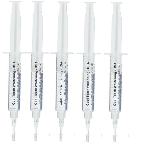 Teeth Whitening Gel Refills 5 Pack Teeth Whitening Trays Included Remove Tooth Stains Enamel Safe Gluten Free 44% Carbamide Peroxide Gels Vegan and Alcohol Free Fast Acting Teeth Whitener BPA Free