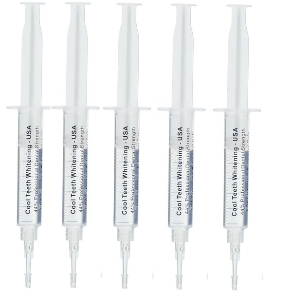 Teeth Whitening Gel Refills 5 Pack Teeth Whitening Trays Included Remove Tooth Stains Enamel Safe Gluten Free 44% Carbamide Peroxide Gels Vegan and Alcohol Free Fast Acting Teeth Whitener BPA Free