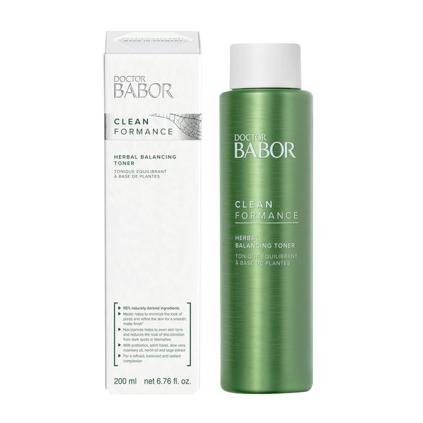 BABOR CLEANFORMANCE Herbal Balancing Toner, Strengthen Skin Barrier and Minimize Pores, Hydrate and Balance Oily Skin, Infused with Aloe Vera and Niacinamide for Even Hydrated Complexion, 6.76 oz