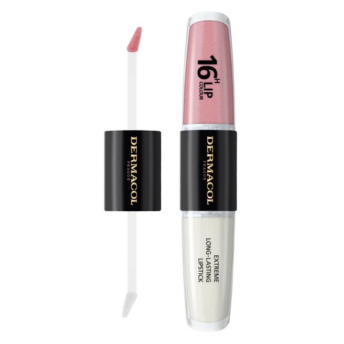 Dermacol NEW 16-Hour Lip Colour, Highly Pigmented Glossy Lip Stain, Two-Phase Lip Plumper Gloss, Kissproof Lip Makeup Products with Matte and Glitter Finish, n.5, Sparkling Muse