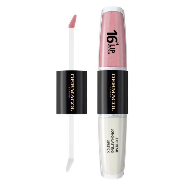 Dermacol NEW 16-Hour Lip Colour, Highly Pigmented Glossy Lip Stain, Two-Phase Lip Plumper Gloss, Kissproof Lip Makeup Products with Matte and Glitter Finish, n.5, Sparkling Muse