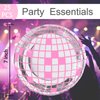 HOMQYTE 25P Disco Plates 7" Disposable Disco Ball Paper Plates for 70's Disco Party Supplies Birthday Wedding Party Decorations (Pink, 7IN25P)