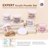Saviland Acrylic Powder: Professional Acrylic Nail Kit Keratin Acrylic Powder Set Pink Clear White Acrylic Nail Powder Strong Acrylic Nails Expert Home Manicurist Extension Nail Care