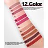 MAEPEOR 12Pcs Velvet Matte Liquid Lipstick Set Waterproof Long Lasting Quick-drying Non-Stick Cup Nude Lip Stain Kit