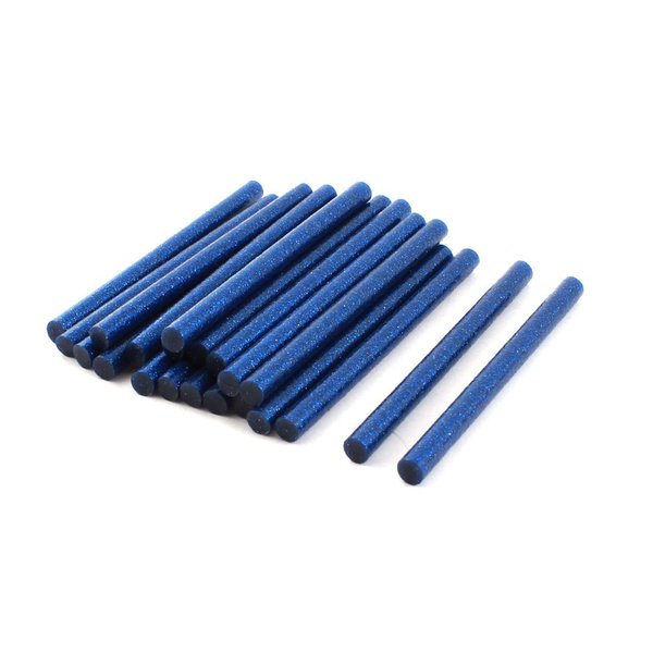 uxcell 20 Pcs 7mm Dia Blue Glitter Electric Glue Gun Hot Melt Glue Stick 100mm