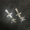 ZHOUMEIWENSP 2PCS Metal Skull Hair Clips Retro Cross Hairpin with Rhinestone Tassel Punk Duckbill Clips Novelty Hair Style Making (Cross skeleton)