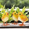 Shorayn Rooster Decor Metal Chicken Yard Art Garden Chick Statues Outdoor Figurines Easter Decoration,Set of 3