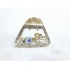 Generic Small gold metal triangle hair claw clip with crystals
