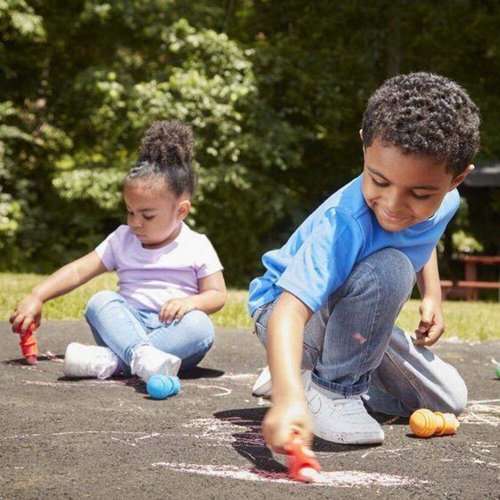 Melissa & Doug My First Sidewalk Chalk Set With Holders - 4 Chalk Sticks and 4 Holders