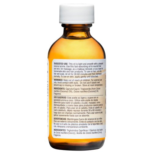 De La Cruz Fractionated Liquid Coconut Oil - Moisturizer for Skin and Hair - Made in USA (2 Fl. Oz.)