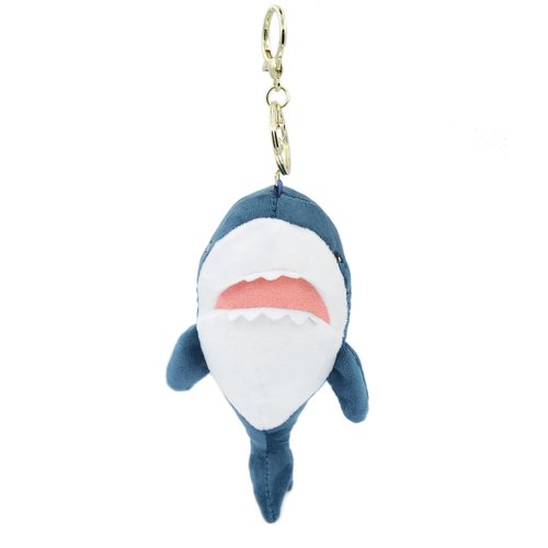 Zitokin Shark Plush Keychain Toys for Kids, 6" Inch Stuffed Shark Plushie Backpack Purse Pendant Doll Gift for Girls Children (Deep Blue)