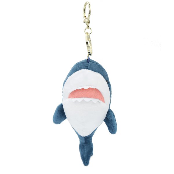 Zitokin Shark Plush Keychain Toys for Kids, 6" Inch Stuffed Shark Plushie Backpack Purse Pendant Doll Gift for Girls Children (Deep Blue)