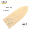 18" Remy Clip in Hair Extensions Human Hair Blonde for Women Beauty - Long Silky Straight 8pcs 20clips Real Hair Extensions Clip in Human Hair (18 inch 100g #613 Bleach Blonde)