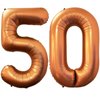 Number 50 Orange Balloons 40 Inch Giant Orange 50 Number Foil Helium Balloons for 50th Orange Birthday Party Supplies 50th Anniversary Events Decorations