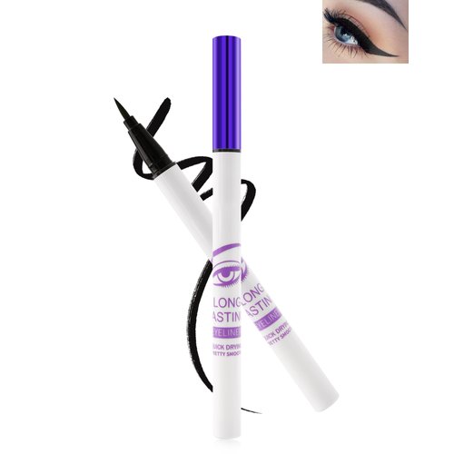 Black Matte Liquid Eyeliner, Waterproof Long Lasting Eyeliner Pencil, Smudge Proof, Quick-Dry, Ultra-Fine Tip, High Pigmented Smooth Glide Eye Liner Pen Makeup for Mature Women, Delineador De Ojos-01