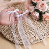 Piriuuo 2 Pcs White Hair Lace Bows for Hair, Tulle Bowknot Lace Hair Bow Clips White Lace Bow Elegant White Hair Bow White Hair Ribbon White Bow Clip Coquette White Hair Accessories for Women