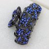 Faship Gorgeous Blue Crystal Floral Hair Claw Clips