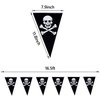 Tatuo 60 Pcs Pirate Banner Skull Pirate Flag Pirate Birthday Party Decorations Jolly Roger Pirate Ship Triangle Pennant Bunting Decor for Wedding Celebration Decor Outdoor Party Supplies