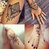 Temporary Tattoos Kit, 4Pcs Semi Permanent Tattoo Paste Cones, India Body DIY Art Painting for Women Men Kids, Summer Trend Freehand Plaste with 3 Colors,20Pcs Adhesive Stencil,1Pc Bottle,4Pcs Nozzles
