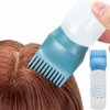 UQUABESO Colorful Root Comb Applicator Bottle with Graduated Scale, Plastic Squeeze Hair Dye Oil Bottle Hairdressing Applicator Brush for Home Salon Barber (3 Pack)