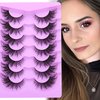 False Eyelashes Fairy Cat Eye Lashes Mink Fluffy Fox Eye Lashes Wispy Dramatic Eyelashes 20mm Fake Lashes 7 Pairs Pack by ALICE