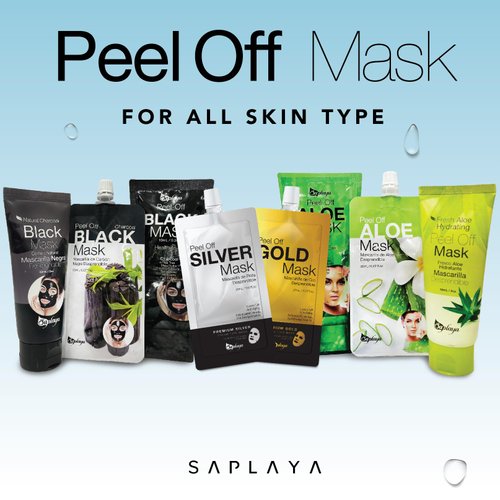 Saplaya Peel Off Face Mask Aloe Or Charcoal For Blackheads Purifies Skin, Cleans Dirt Pores