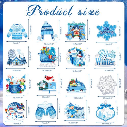 HOWAF 30pcs Winter Party Hanging Swirls, Winter Wonderland Decorations Snowflake Snowman Foil Swirls for Winter Christmas Party Supplies, Winter Theme Ceiling Swirls It's Snowing Party Supplies