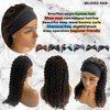 22 Inch Culry Human Hair Headbands Wigs Natural Black None Lace Front Wavy Wigs 150% Density Half Wig With 4 Combs Glueless Wig Can Be Restyle