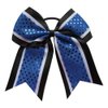 New "CONFETTI DOTS Royal Black" Cheer Bow Pony Tail 7 Inch Girls Hair Bows Cheerleading Dance Practice Football Games Competition Birthday Grosgrain Ribbon