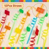 Bluegogo 96 Pcs Building Block Birthday Party Favors for Kids Include Mini Notebook Pens Straws Keychains Erasers Wristbands Stickers Bags for Building Blocks Birthday Party Supplies