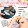 Sanitary Napkin Storage Bags 4PCS Menstrual Cup Pouches Nursing Pad Holder Tampon Bags Portable Period Kit Bag Feminine Product Pouch for Girls for Pads Bag for Pads and Tampons with Zipper
