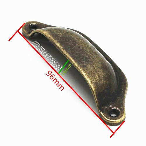 WEICHUAN 10PCS Antique Bronze Iron Drawer Knobs Pulls Handles - Vintage Kitchen Cabinets Furniture Wardrobe Medicine Pull Handle (Length: 96mm Width: 30mm)