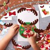 DIY Christmas Reindeer Tree Ornament Craft Kit for Kids Holiday Art Making Craft with Stickers, Make Your Own Xmas Reindeer Christmas Favor Decoration Home Classroom Party Game Activities